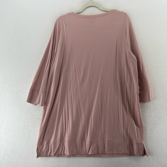 Eileen Fisher Pink Long Top TShirt Size Large Stretch - Picture 6 of 6